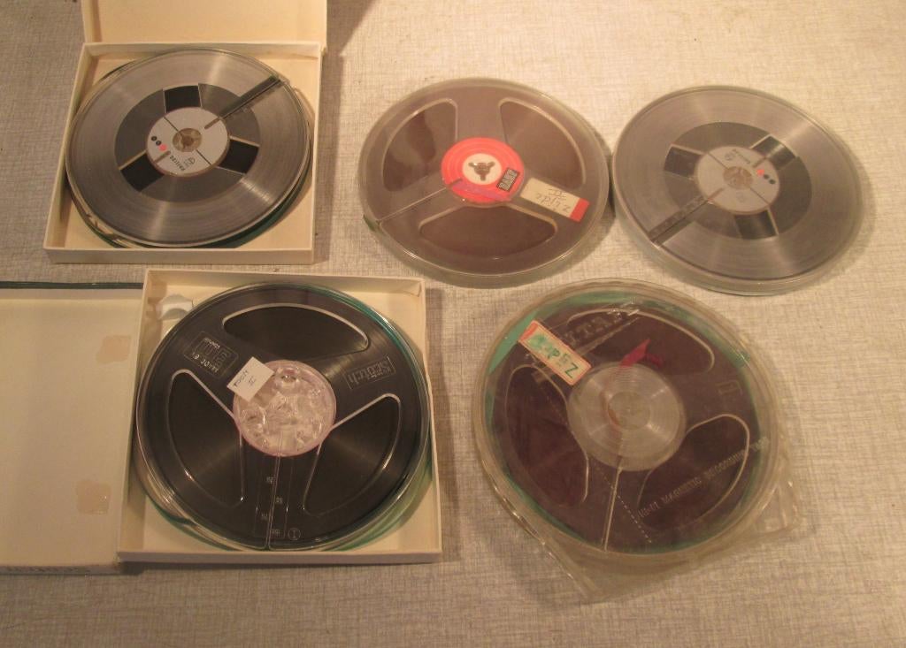 5 Bandrecorder Tapes - 15cm, Audio, Tv en Foto, Bandrecorder, Ophalen of Verzenden, Onderdeel, Met banden