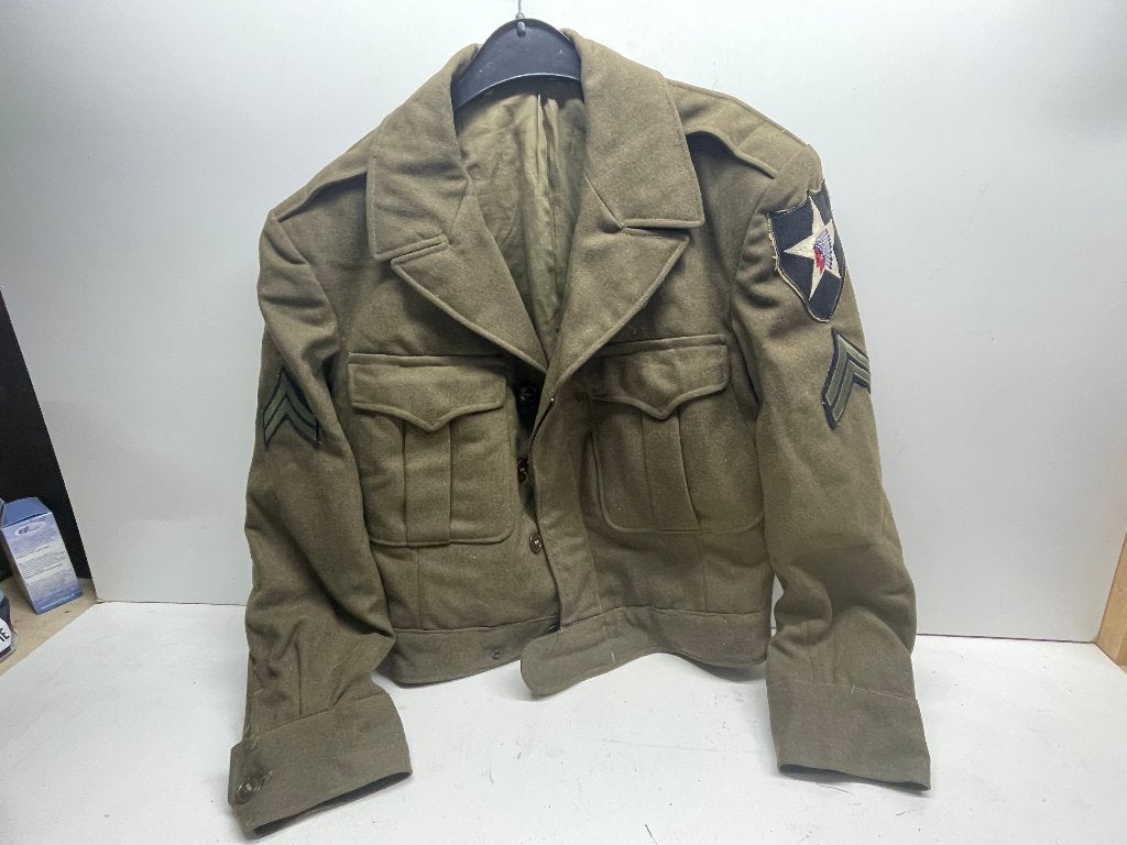 Veste Ike US WW2 2nd Infantry (Indianhead) 100% original., Enlèvement ou Envoi, Armée de terre, Vêtements ou Chaussures