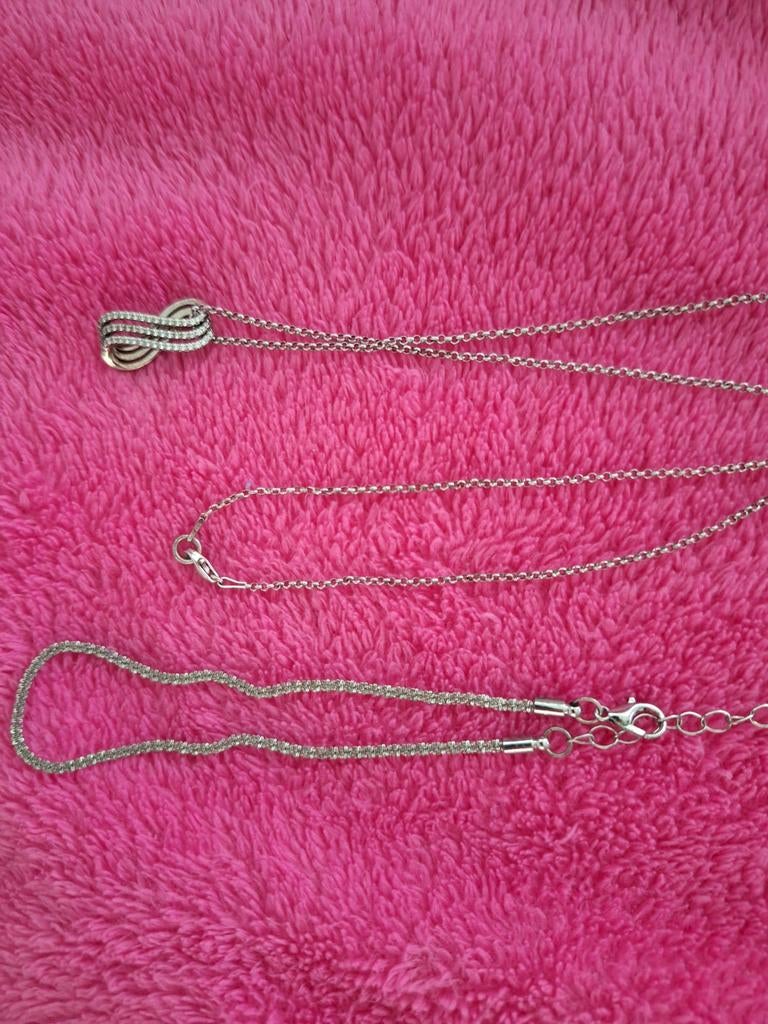 Nieuwe zilveren ketting Gratis enkelketting, Bijoux, Sacs & Beauté, Colliers, Enlèvement ou Envoi, Neuf, Argent, Argent