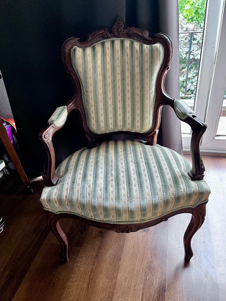 Zetel/stoel Louis XV stijl, Maison & Meubles, Canapés | Salons, Banc droit, Une personne, Enlèvement, Utilisé