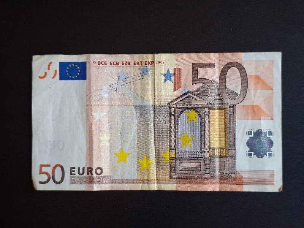 2002 Duitsland 50 euro oude serie Trichet code P014, Verzenden, Duitsland, 50 euro, Los biljet