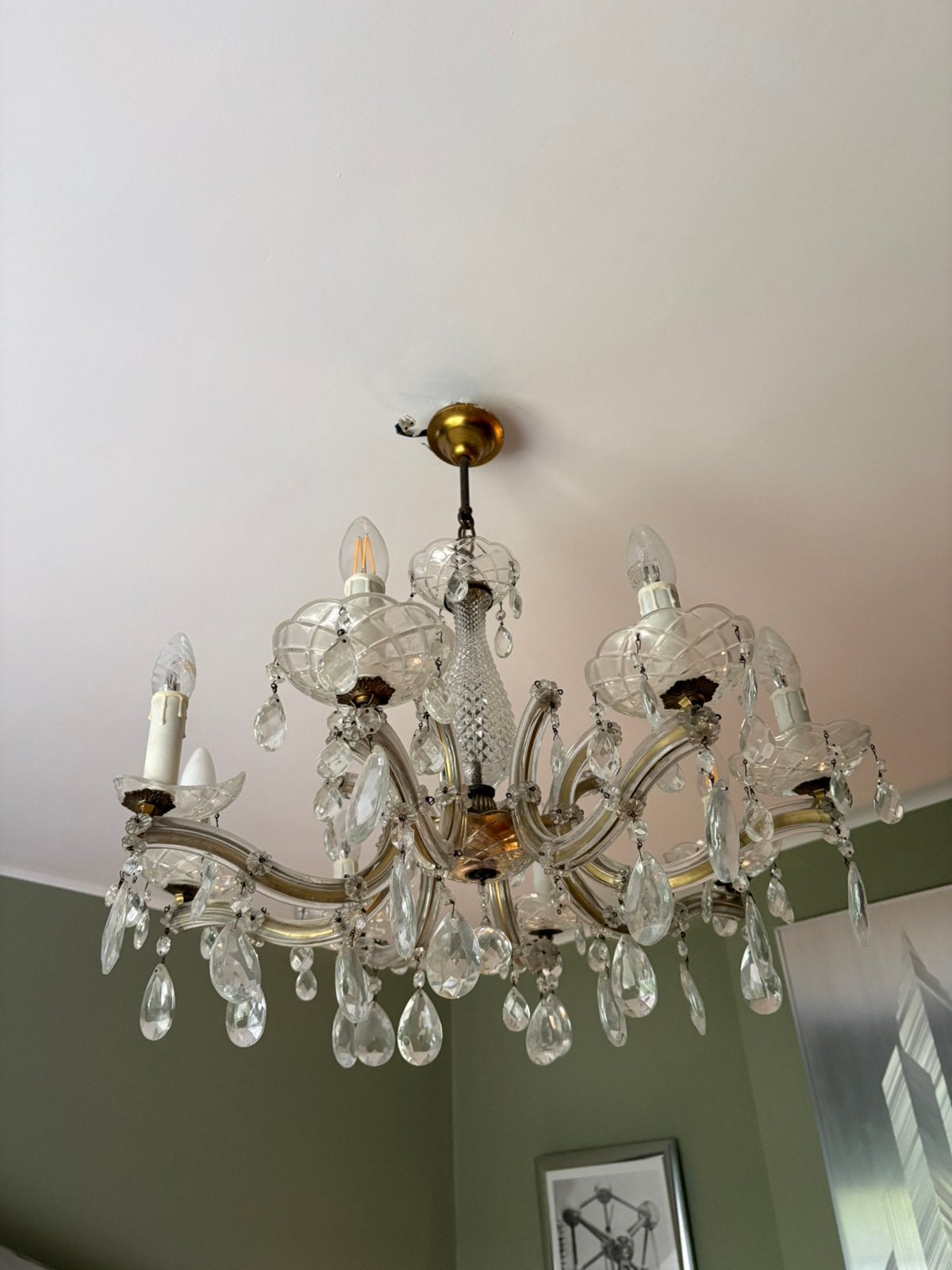 Lustre pampilles, Enlèvement, Utilisé, Verre