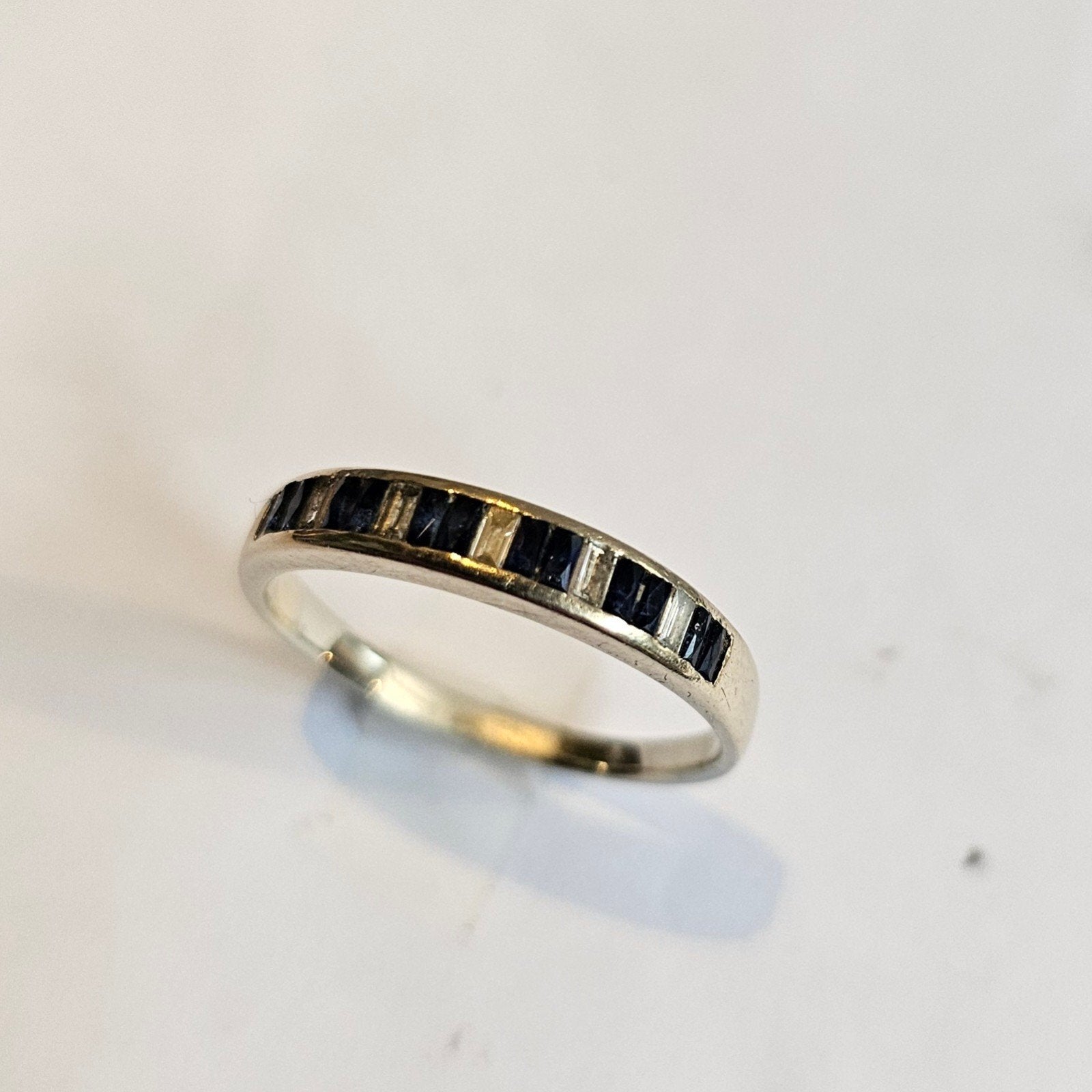 18k witgouden ring — Diamanten en natuurlijke saffieren, Handtassen en Accessoires, Ringen, Ophalen of Verzenden, Wit, Goud
