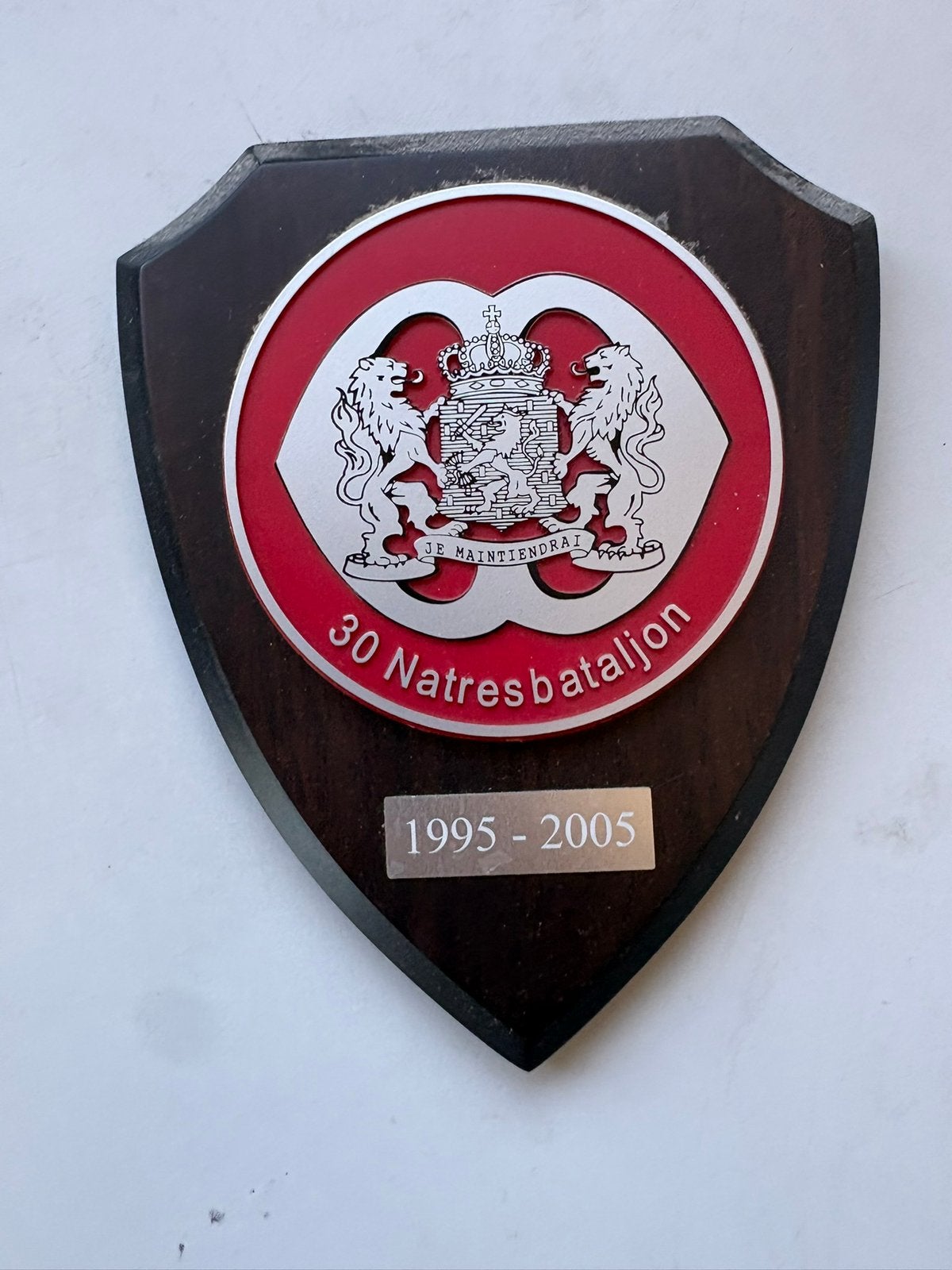 Schild 30 Natresbataljon 1995-2005, militair, verzameling,, Verzamelen, Militaria | Algemeen, Verzenden