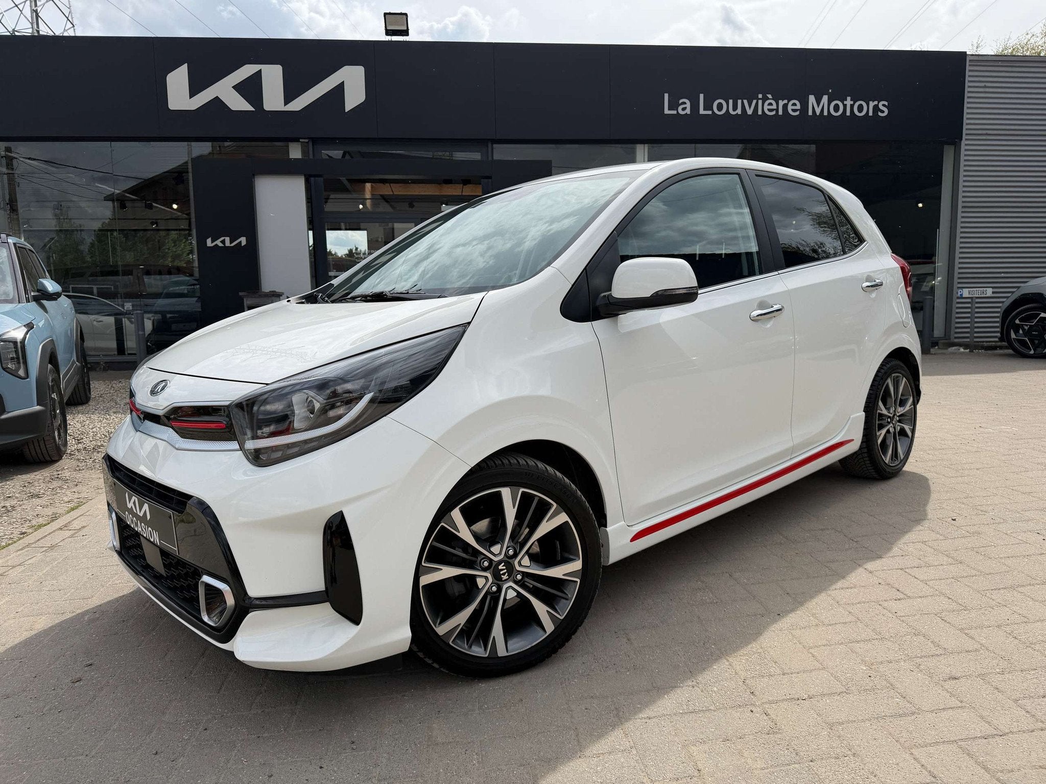 Kia Picanto Picanto 1.0i GT Line ISG * CLIM * CUIR * CAMERA, Auto's, Kia, Voorwielaandrijving, 4 zetels, Gebruikt, Wit