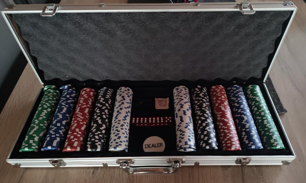 Complete 500-delige Pokerset in Aluminium Koffer, Ophalen, Zo goed als nieuw