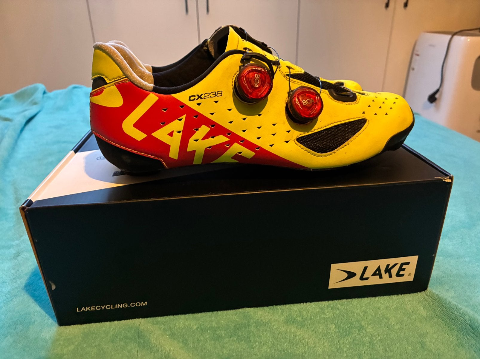 Lake cx238 HiViz fietsschoenen maat 43 regular, Ophalen of Verzenden, Gebruikt, Schoenen