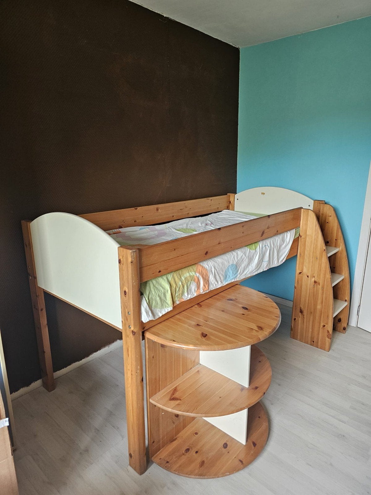 Halfhoogslaper met bureau, Ophalen, Halfhoogslaper