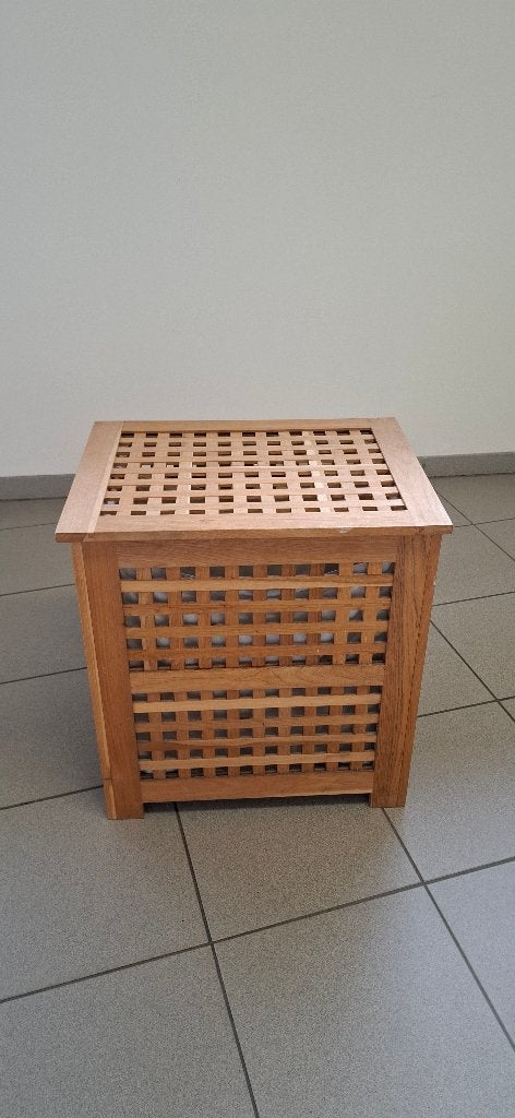 Houten wasmand met waszak, Huis en Inrichting, Ophalen, Gebruikt, Bruin, Wasmand