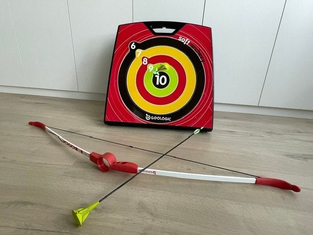 Soft archery boogschietset met zuignappen van Decathlon, Ophalen, Zo goed als nieuw