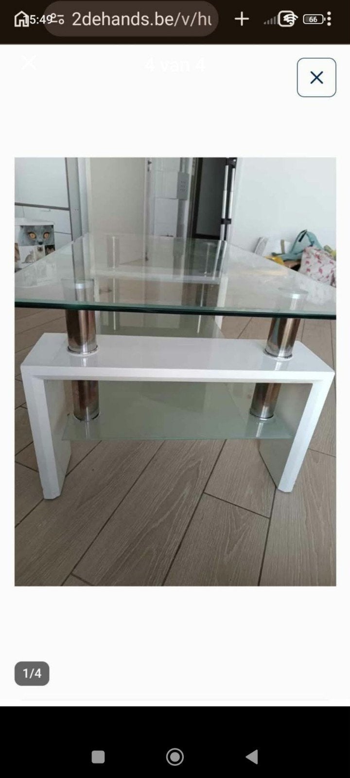 salontafel, Huis en Inrichting, Ophalen, Gebruikt, Rechthoekig, Glas