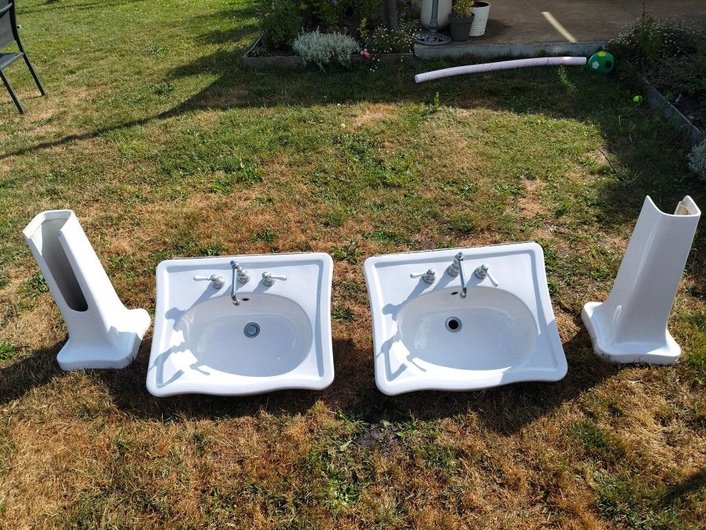 Vintage Lavabo, Ophalen, Gebruikt, Steen, Wastafel