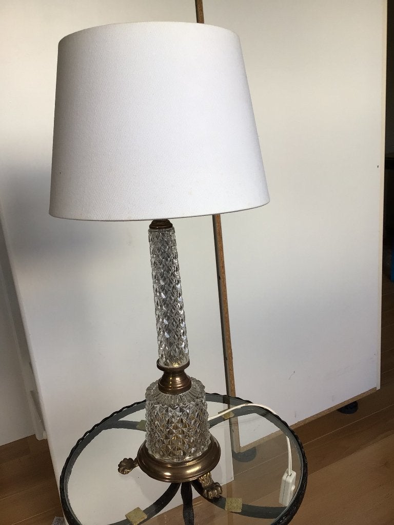 Tafellamp, Ophalen, Glas, Met kap