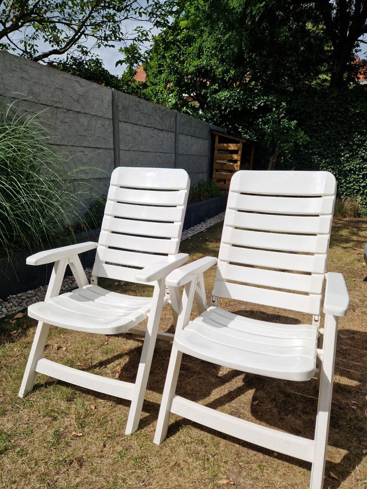 TERRASSTOELEN - OPVOUWBAAR - VERSTELBAAR, Jardin & Terrasse, Chaises de jardin, Enlèvement, Utilisé, Plastique, Pliant