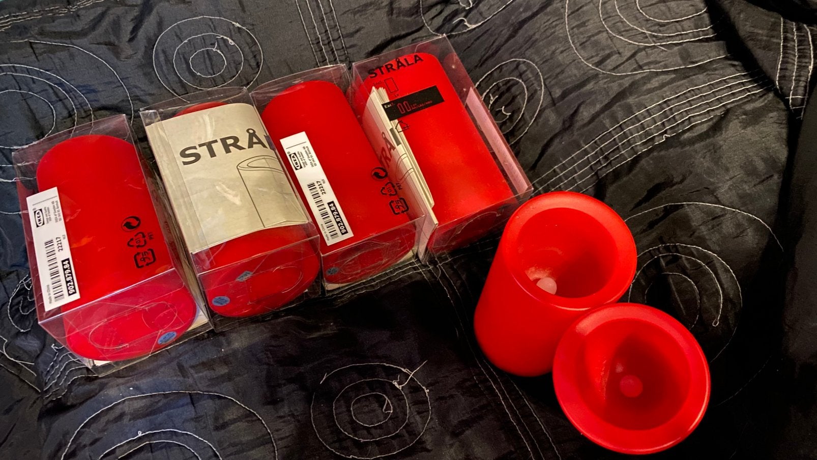 Lot 6 bougies LED ikea rouge, Enlèvement, Comme neuf