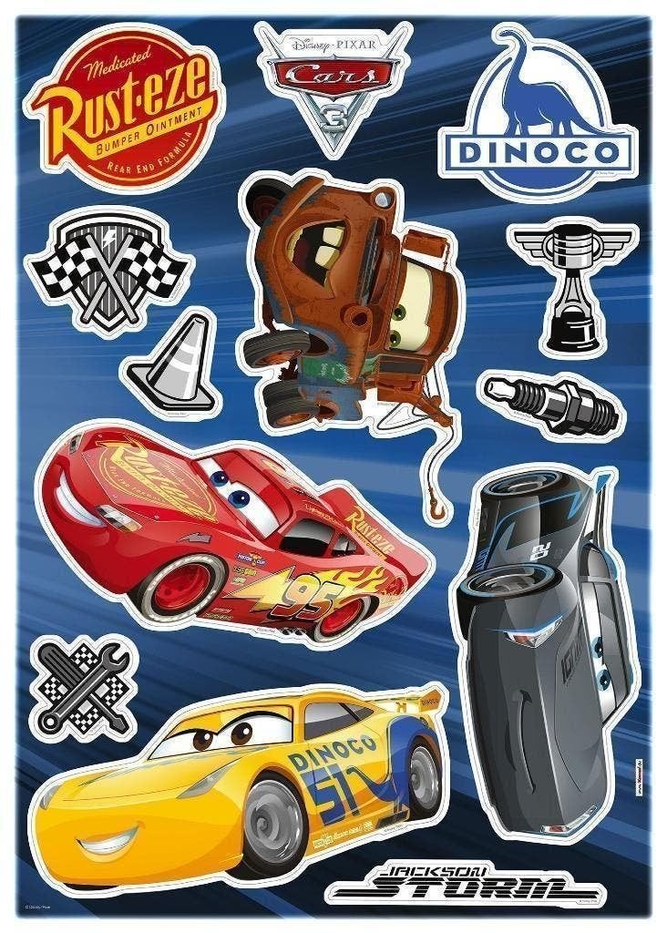 Disney Cars Muursticker 50x70 cm - Cars3, Verzenden, Nieuw, Disney, Wanddecoratie
