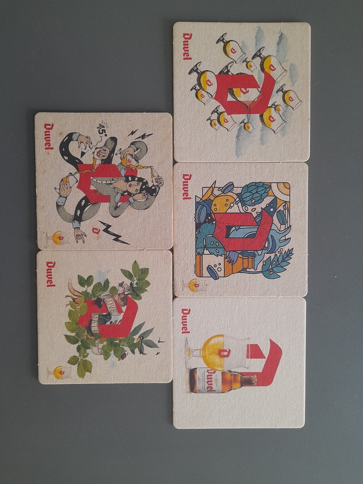 5 bierviltjes duvel, Verzamelen, Ophalen of Verzenden, Duvel