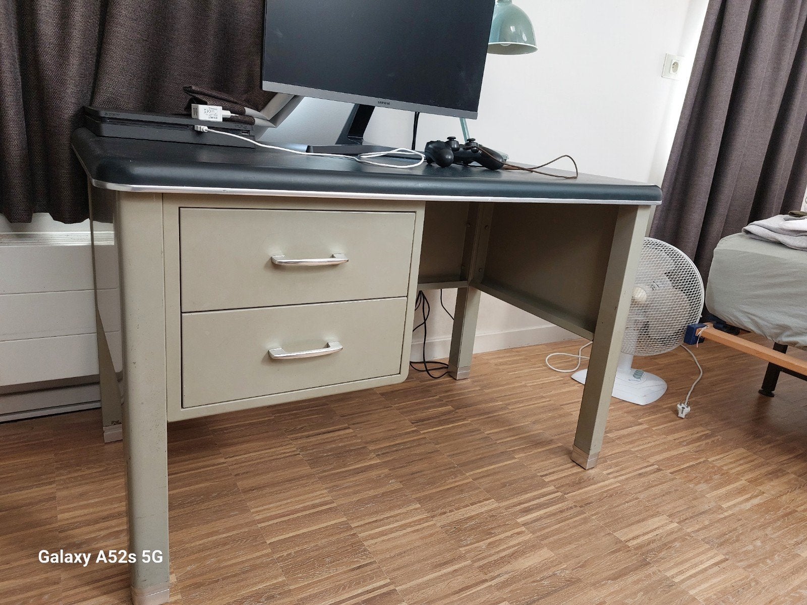 Bureau in metaal, Vintage, Ophalen, Metaal