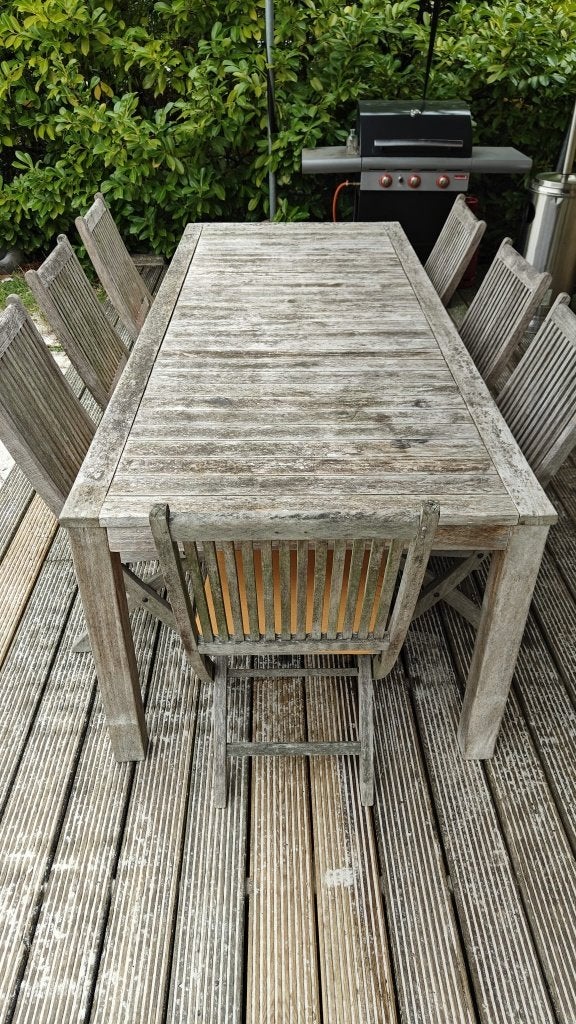 Table en bois avec chaises, Enlèvement, Utilisé, Rectangulaire, Bois