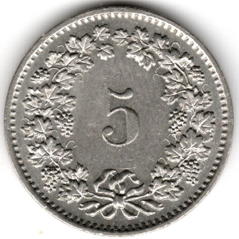 Zwitserland : 5 Rappen 1978 KM#26 Ref 16844, Ophalen of Verzenden, Overige landen, Losse munt