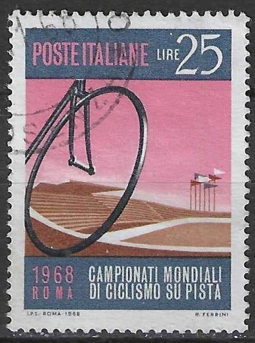Italie 1968 - Yvert 1017 - Kampioenschap Wielrennen (ST), Verzenden, Gestempeld