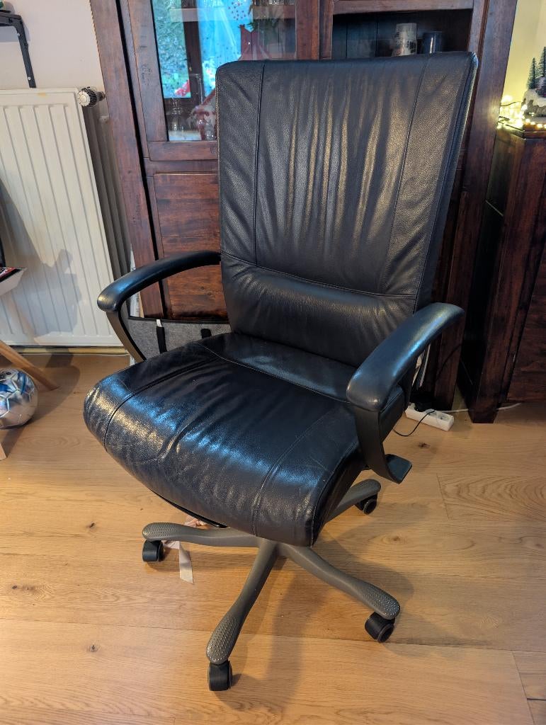 Chaise de bureau ergonomique en cuir, Enlèvement, Utilisé, Chaise de bureau, Ergonomique