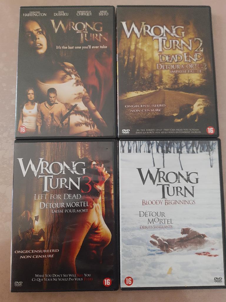 Wrong Turn 1 tot en met 4 - snel overnemen graag, Ophalen of Verzenden, Gebruikt