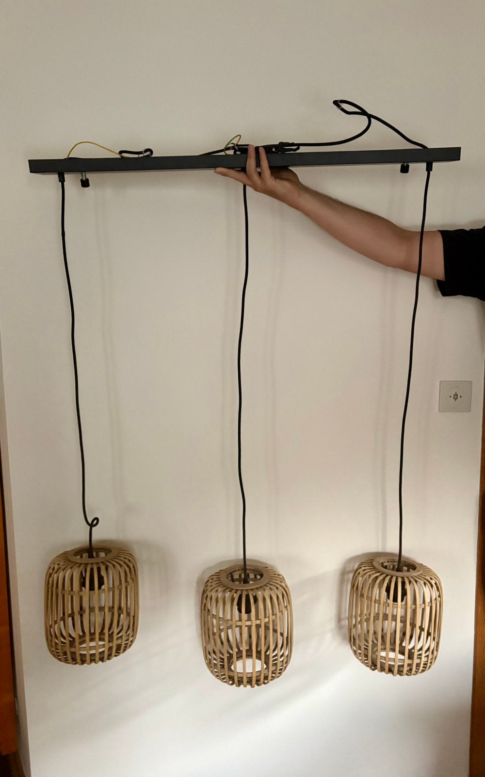 3 delige hanglamp, Huis en Inrichting, Ophalen, Gebruikt, Overige materialen, E27 (groot)