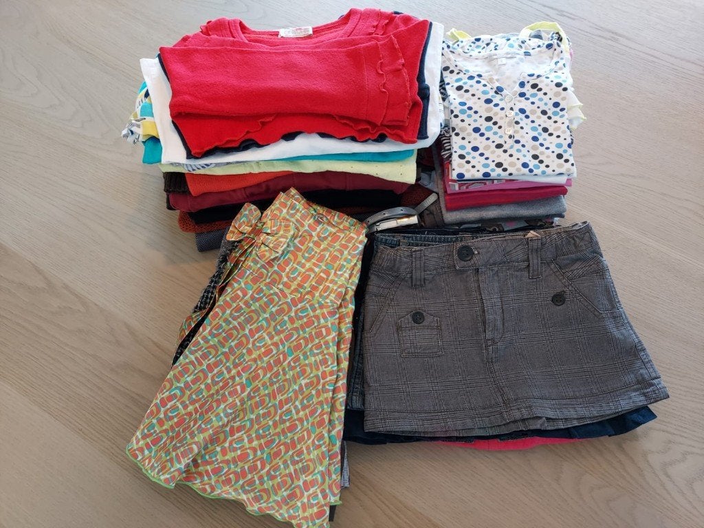 Pakket van 45 stuks. Leeftijd 6/7 jaar, Kinderen en Baby's, Kinderkleding | Maat 116, Ophalen, Gebruikt, Meisje, Setje