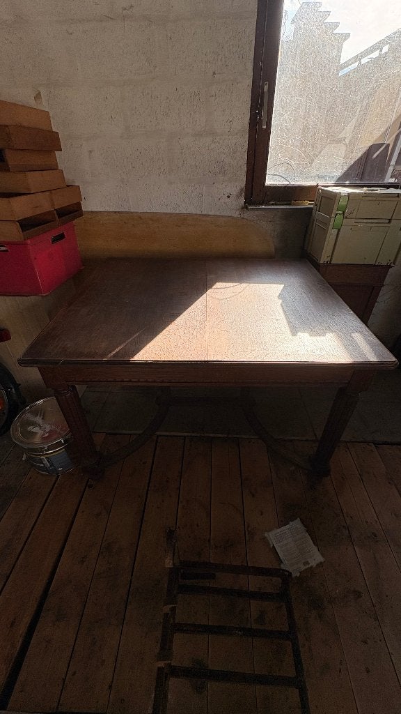 Table de salle à manger en chêne, Ancien, Cinq personnes ou plus, 50 à 100 cm, Carré