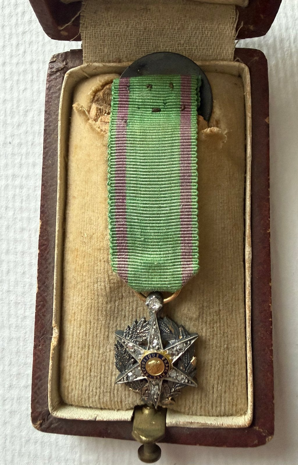 Franse luxe Mini medaille Mérite Agricole, Ophalen of Verzenden, Overige soorten, Lintje, Medaille of Wings
