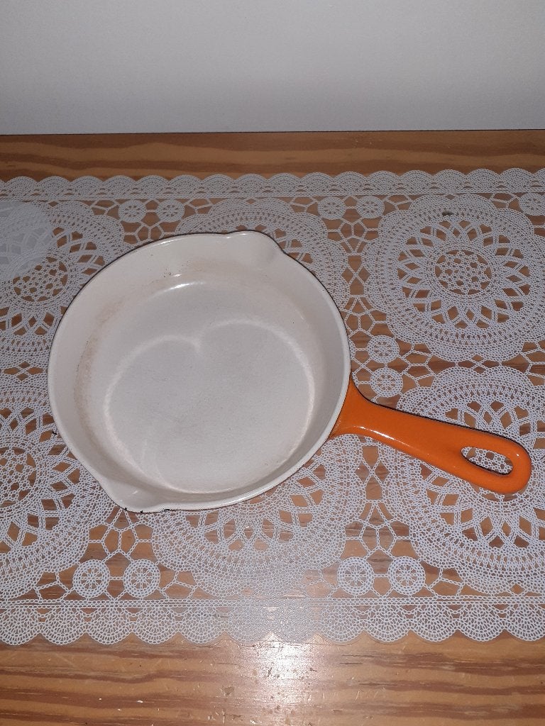 Poêle COUSANCES orange en fonte émaillée, Enlèvement, Utilisé, Autres marques, Poêle à frire