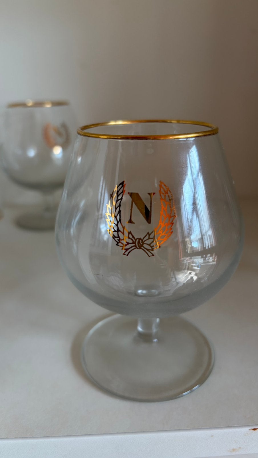 Lot de 4 verres ballon Napoleon à Cognac/Armagnac, Ophalen, Zo goed als nieuw