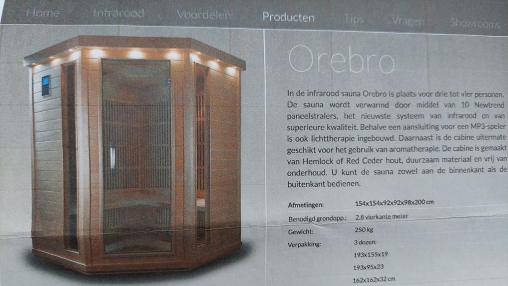 Infraroodcabine hoekmodel,4 personen of 2 liggend., Sport en Fitness, Sauna, Ophalen