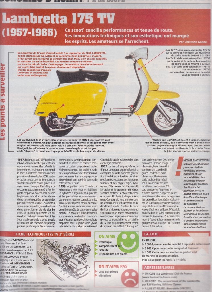 Scooter Lambretta 175 TV collection, Livres, Journaux & Revues, Envoi, Utilisé