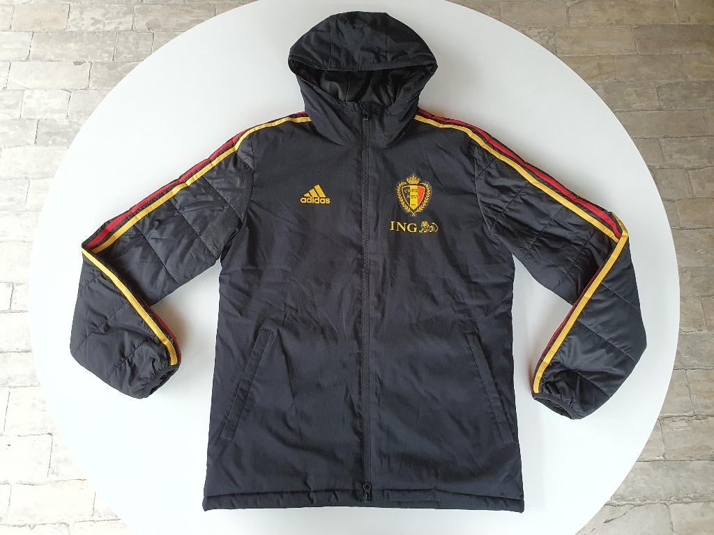 Zwarte coach jas KBVB ING met tricolore accenten (Adidas, S), Verzamelen, Ophalen of Verzenden, Gebruikt