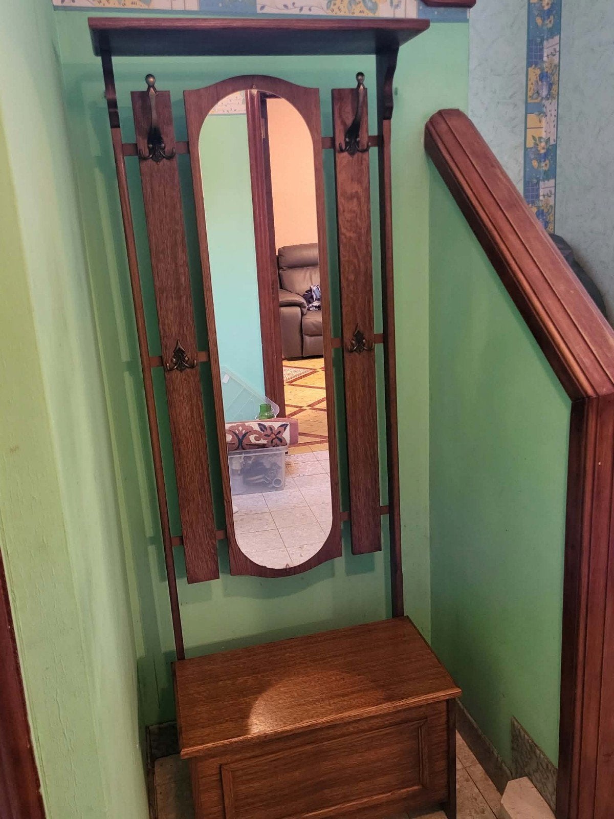 Porte manteaux avec coffre et miroir, Maison & Meubles, Enlèvement