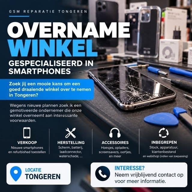 Telecomwinkel GSM over te nemen Tongeren ! UNIEKE KANS !