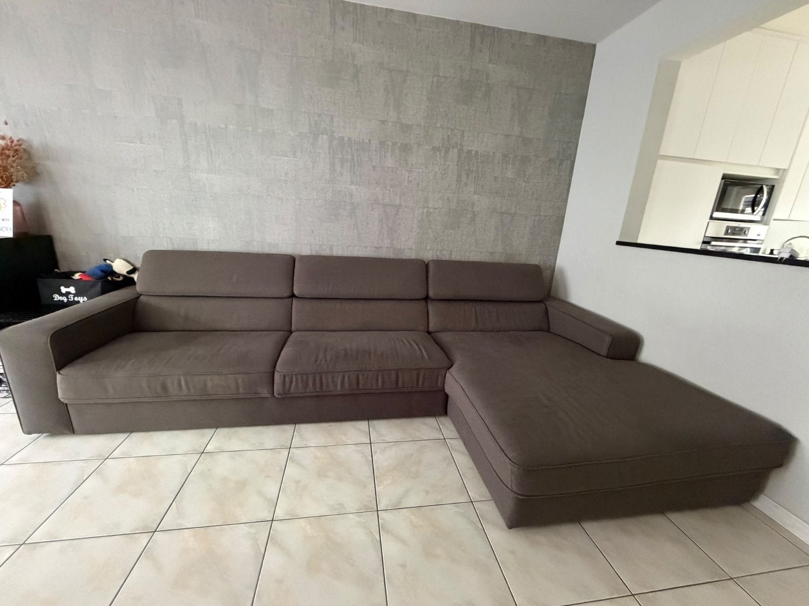 Zetel met longchair, Ophalen, Zo goed als nieuw, Stof