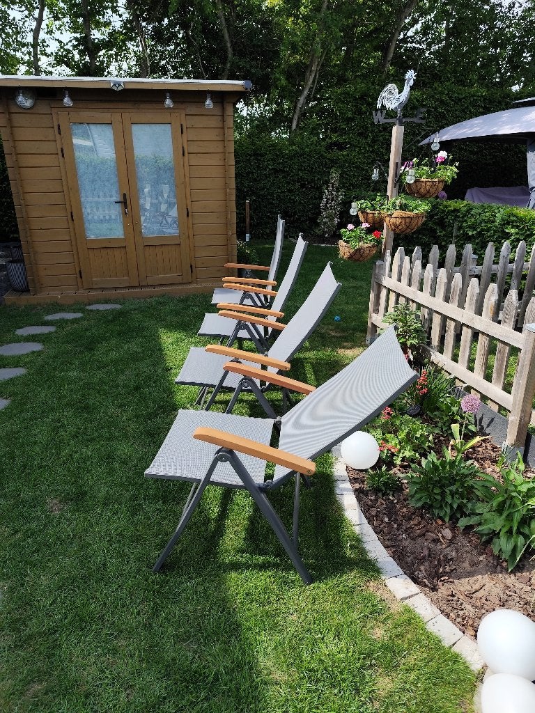 6  Verstelbare Tuinstoelen en op vouwbaar, Ophalen, Gebruikt, Aluminium, Verstelbaar