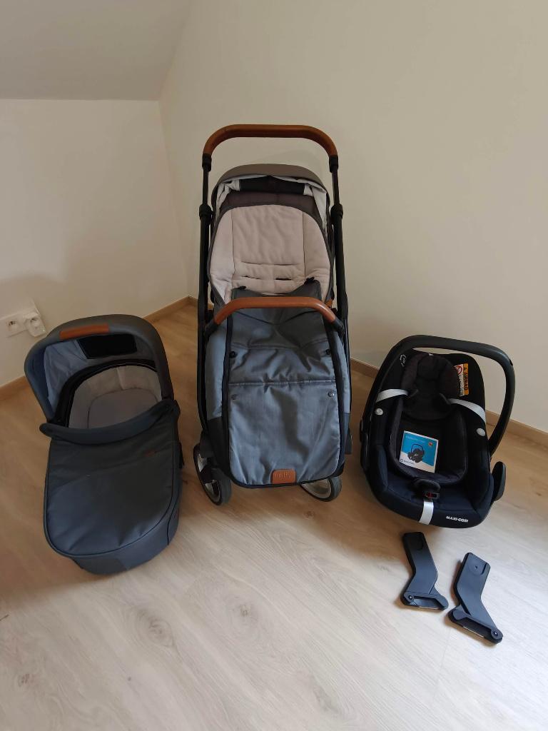 Mutsy Nio North Grey + Maxi Cosi Pebble Pro i-Size, Gebruikt, Verstelbare duwstang, Mutsy, Ophalen