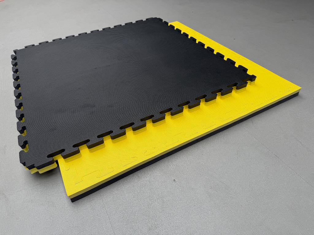 Tatamis PREMIUM 1mx1mx2.6cm epaisseur. Mousse EVA Jaune/noir, Sport en Fitness, Vechtsporten en Zelfverdediging, Nieuw, Overige