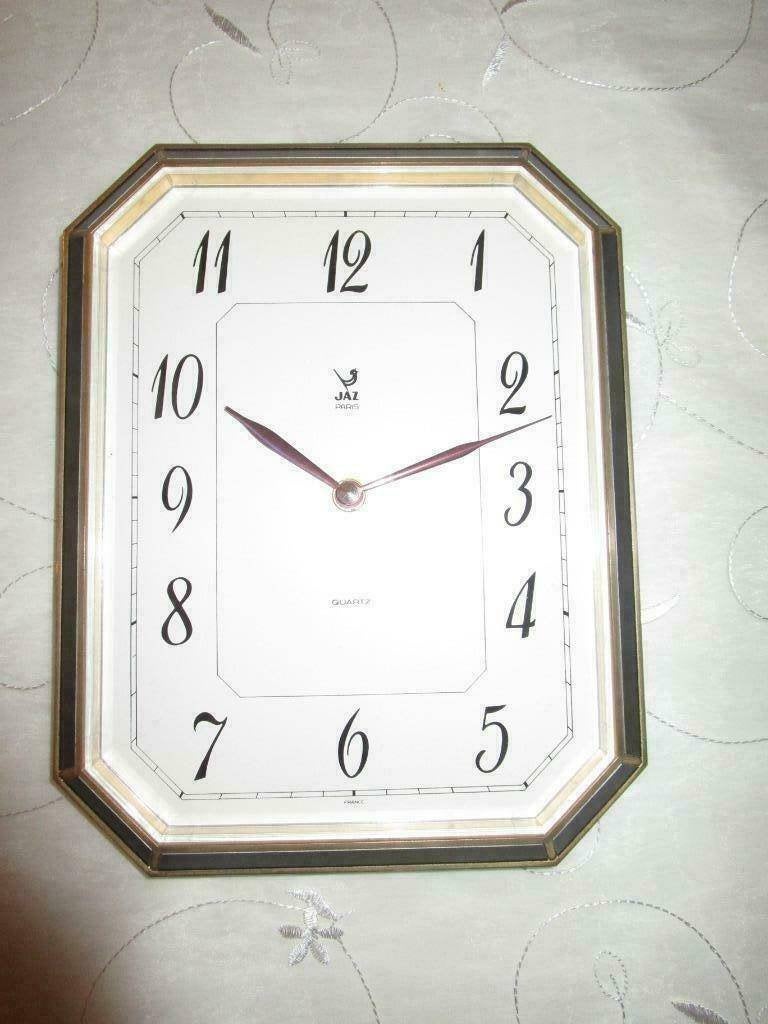 Wandklok JAZ, Quartz (Paris, France), Ophalen, Goud, Wandklok, Vintage