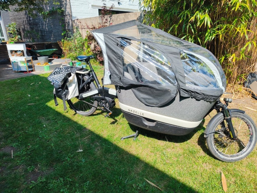 Gazelle Makki Load HMB - Zwart/Ivory Mat, Fietsen en Brommers, Fietsen | Bakfietsen, Ophalen, Gebruikt, 2 kinderen, Elektrisch