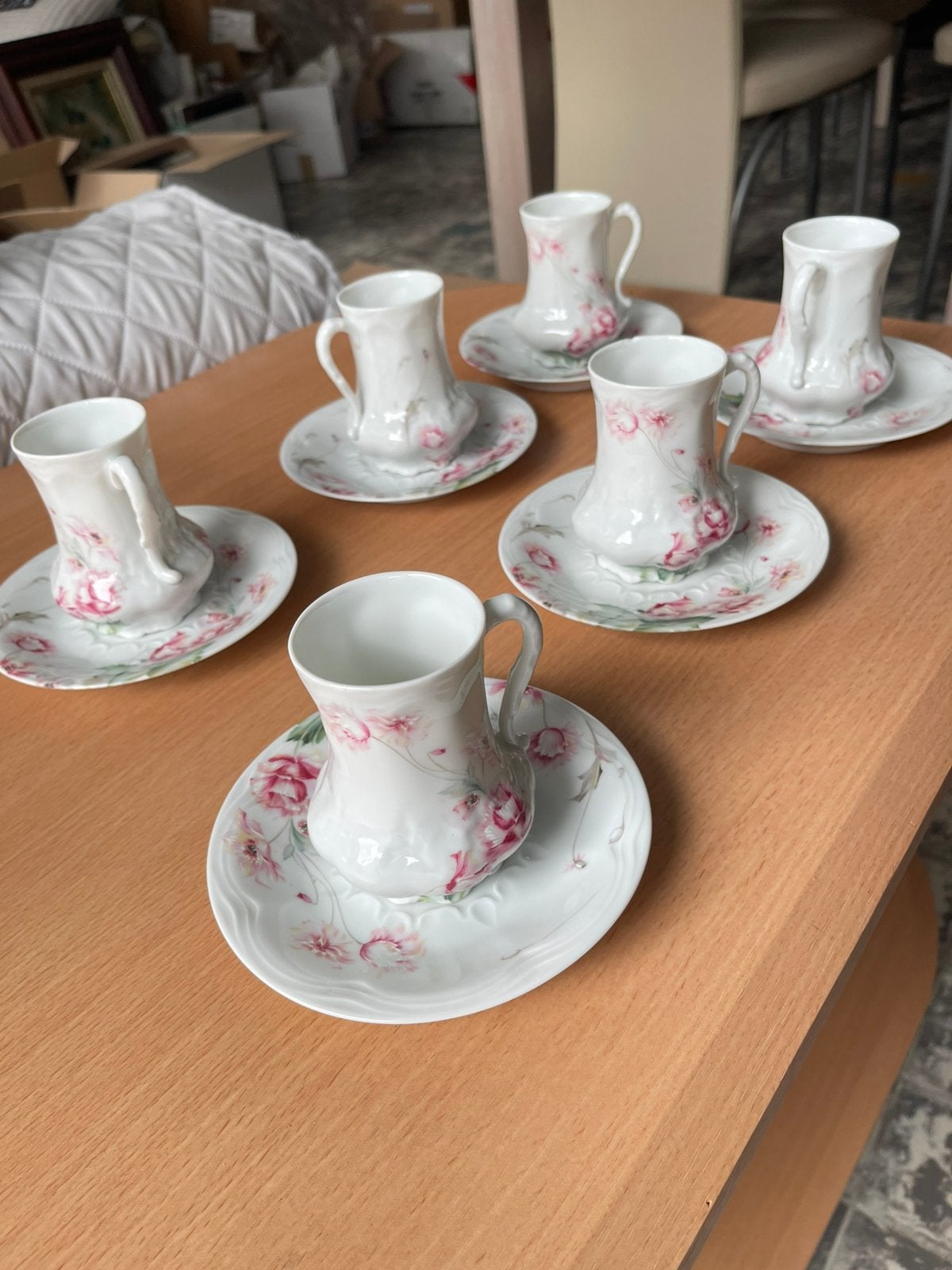 Prachtig Doorschijnend Vintage Limoges Giraud Koffieservies, Ophalen of Verzenden