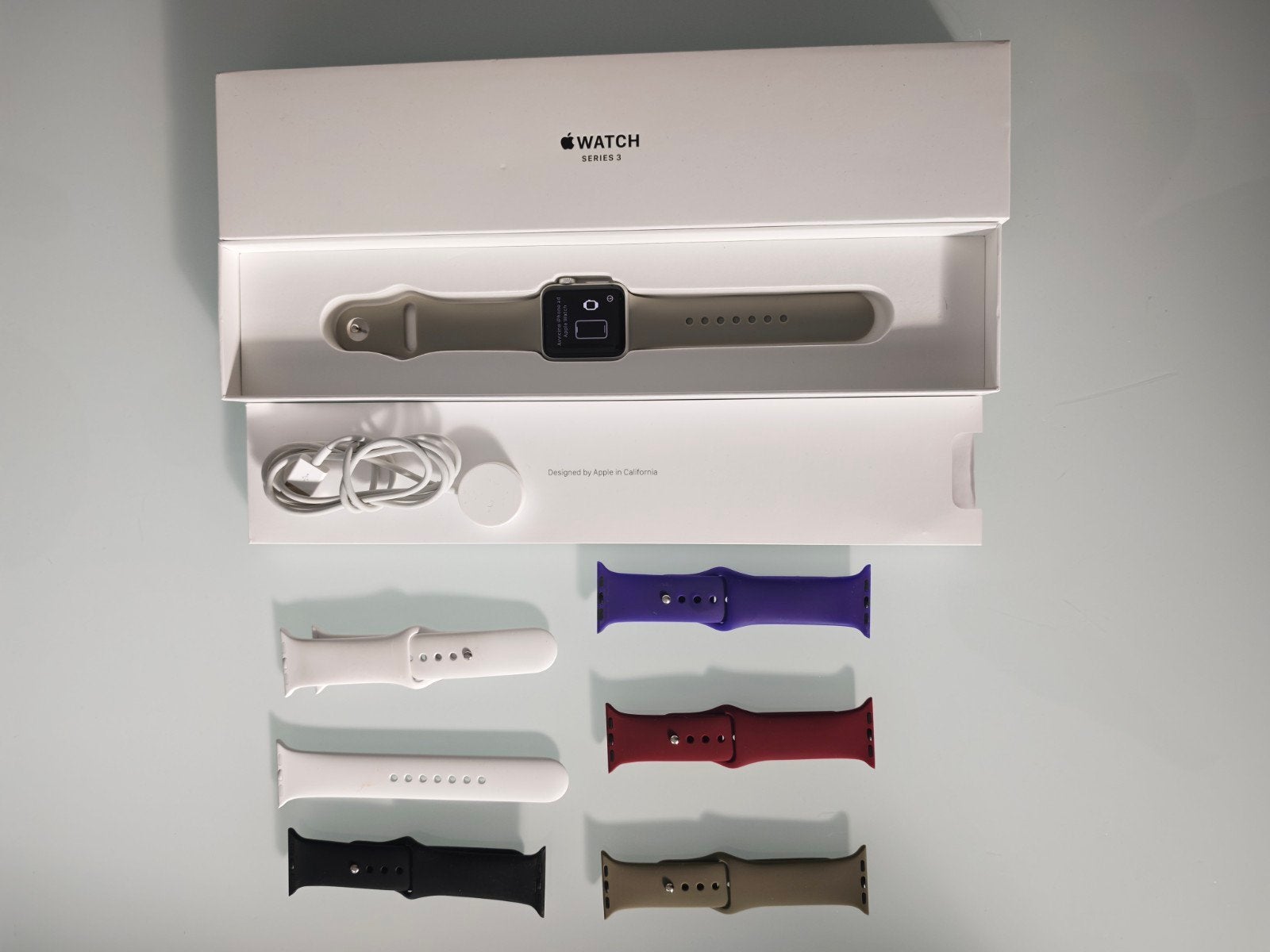 Apple Watch Series 3 Silver 38 mm Très bon état complète, Étanche, Enlèvement ou Envoi, Apple Watch, IOS