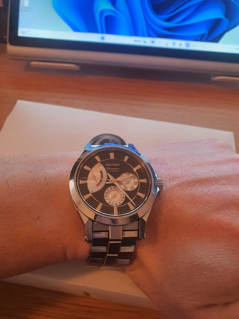 Seiko Premier Automatique 6R20 saffire, Handtassen en Accessoires, Horloges | Heren, Ophalen, Gebruikt, Seiko