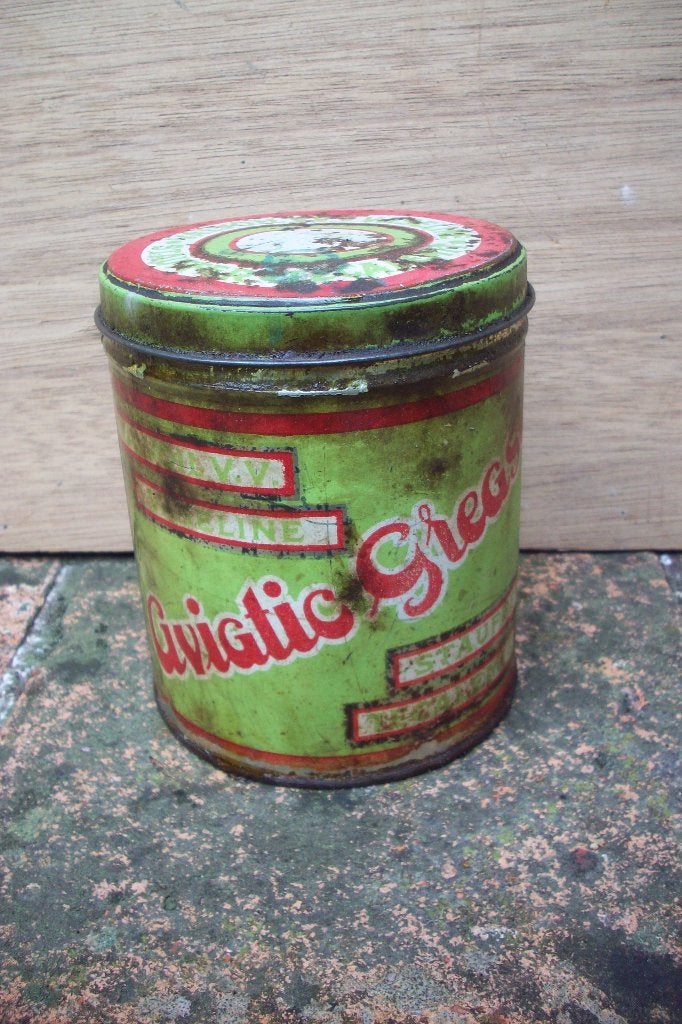 Metalen blik Aviatic Grease, Verzamelen, Blikken, Ophalen, Gebruikt, Overige, Overige merken