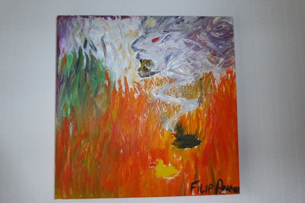 schilderij van Filip Peeters, Enlèvement ou Envoi, Création originale, Peinture, Moins de 50 cm