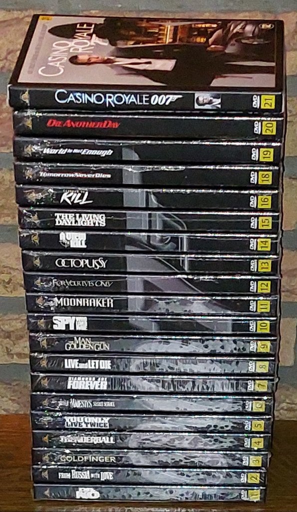 Nieuw - 20 Dvd's James Bond Nrs 1 tem 21 -nr 17 ontbreekt, Ophalen, Engels, Nederlands, Actiethriller